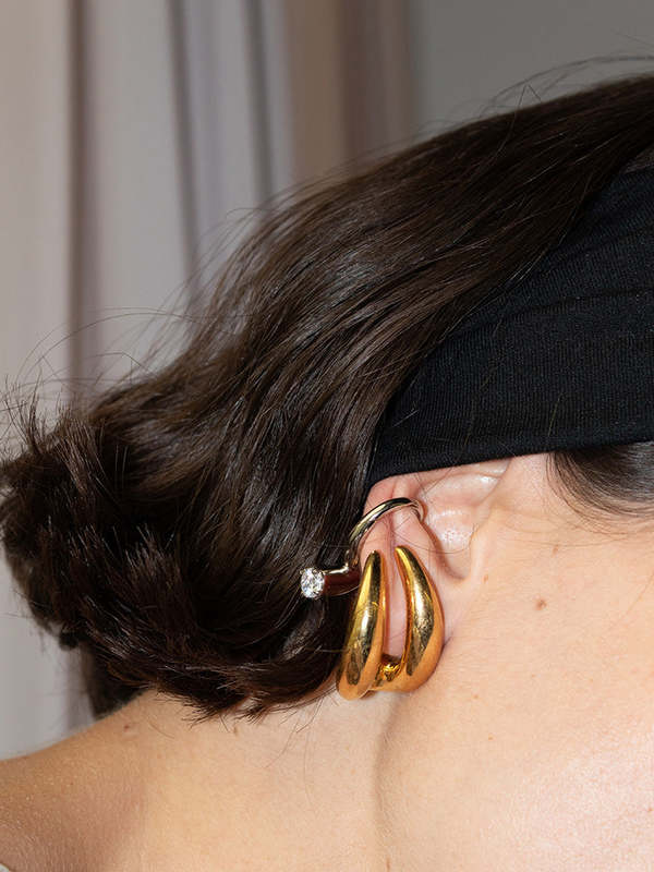 Panconesi Double Moon Hoops - Gold | Garmentory