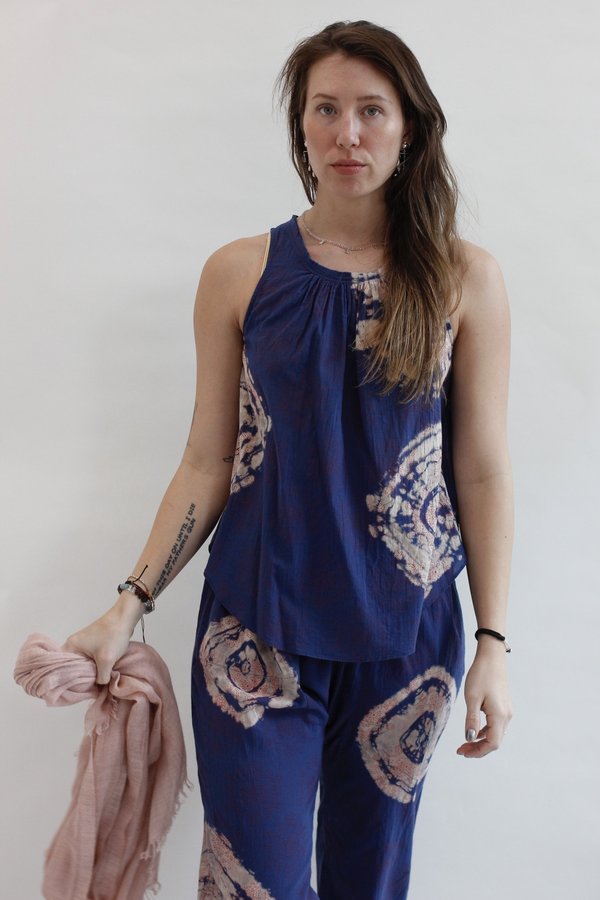 Raquel Allegra Shirred Sleeveless Top Raquel Allegra Shirred Sleeveless Top