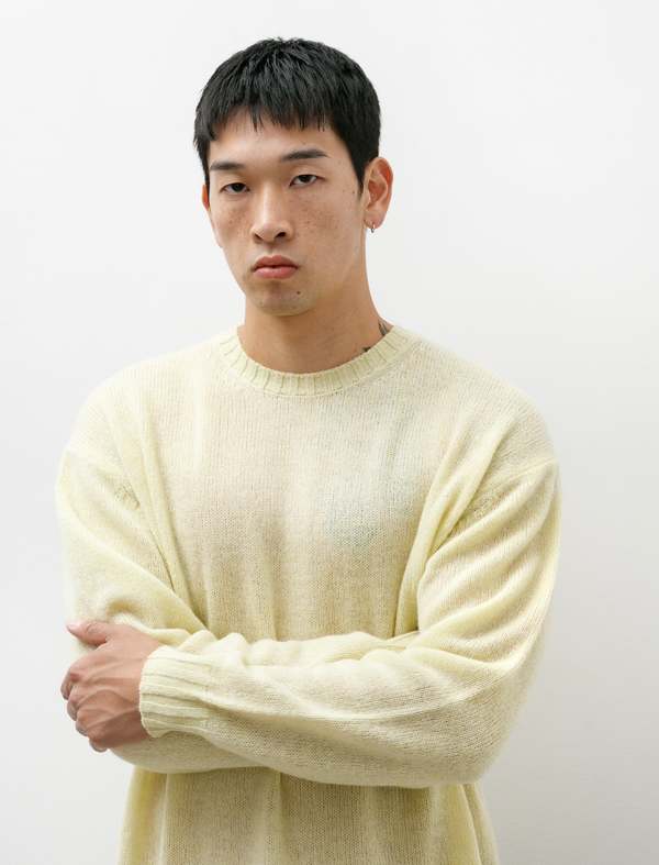 Auralee Shetland Wool Cashmere Pullover - Light Yellow | Garmentory