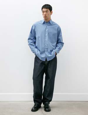 Auralee Washed Finx Twill Big Shirt - Blue | Garmentory