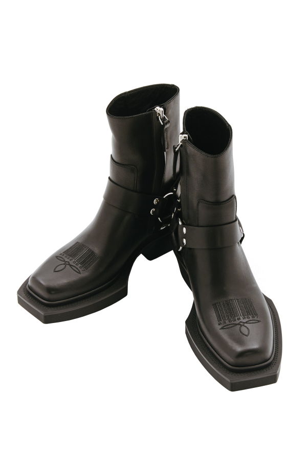 VTMNTS Neo Western Harness Ankle Boots - Matte Black