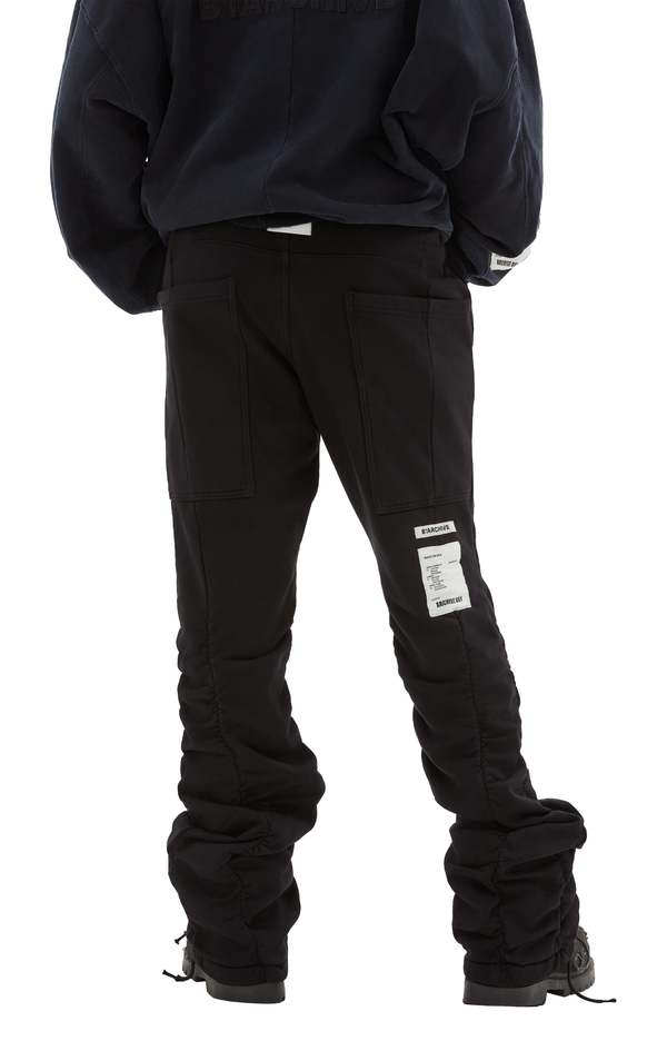 B1archive Shirred Flare Sweatpants - Black B1archive Shirred Flare Sweatpants - Black