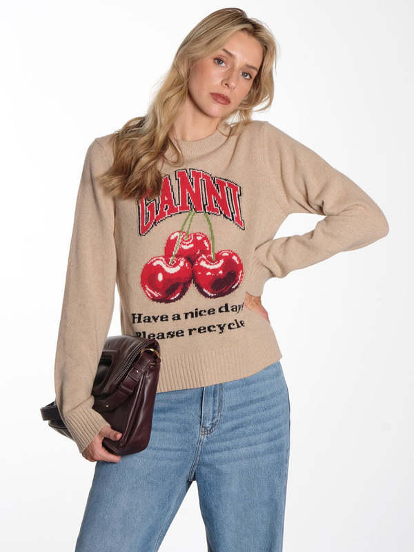 トップス GANNI rope smile design sweat GANNI rope smile design sweat