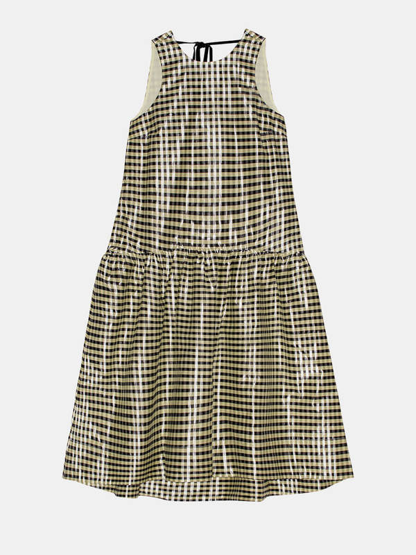 Ganni Jacquard Midi Dress - Shiny Check | Garmentory