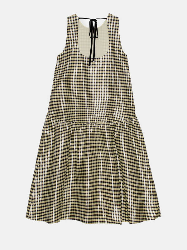 Ganni Jacquard Midi Dress - Shiny Check | Garmentory
