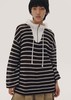 HALF MADE Stripped Knit Anorak - Black/White - Thumbnail 3