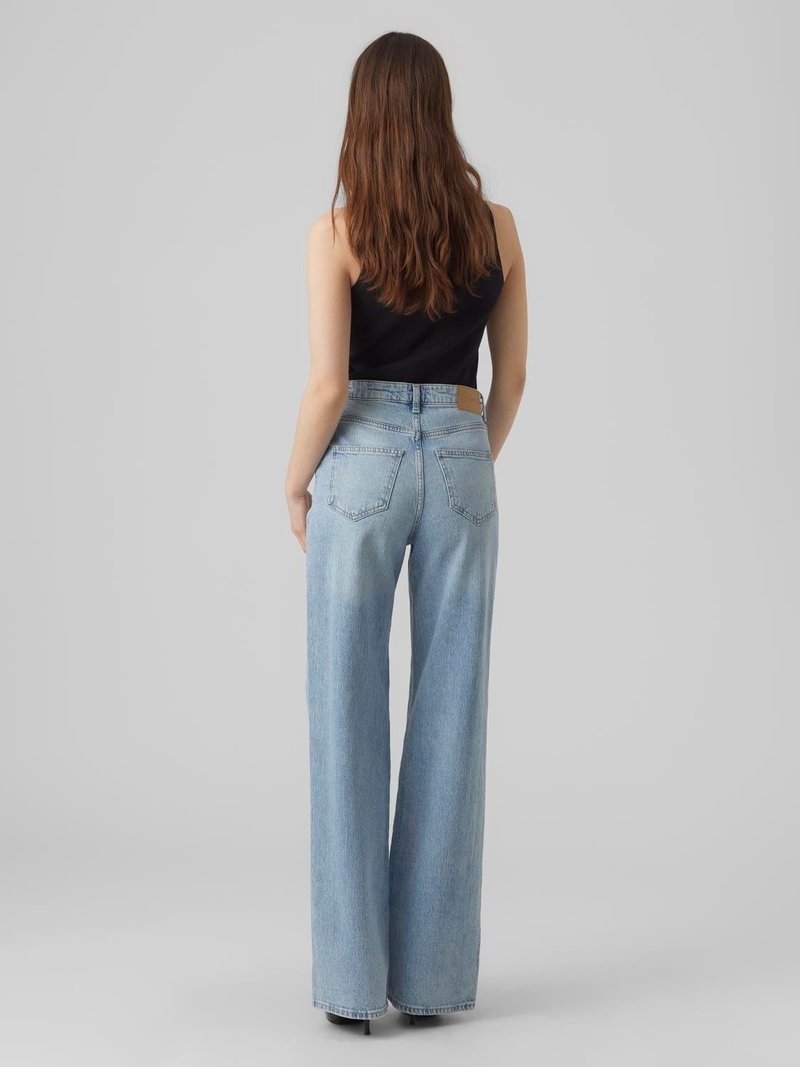 VERO MODA TESSA HIGH RISE WIDE LEG JEANS - BLUE | Garmentory
