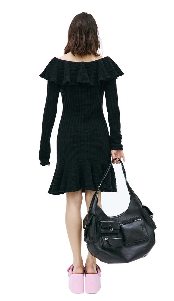 ワンピース BLUMARINE Black Stretch Crepe Dress Long evening dress made of stretch-crepe CA1411