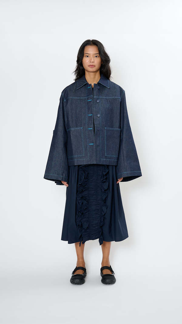 Cecilie Bahnsen Viveca Jacket - Indigo | Garmentory