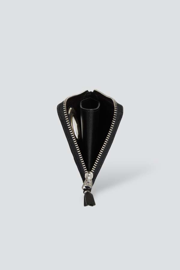 Comme des Garons Half Zip Silver Eyelet Wallet - Black