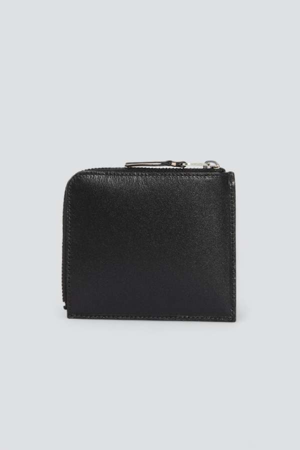 Comme des Garons Half Zip Silver Eyelet Wallet - Black