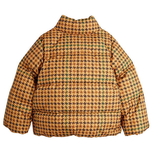 Mini Rodini Child Houndstooth City Puffer Jacket Brown | Garmentory