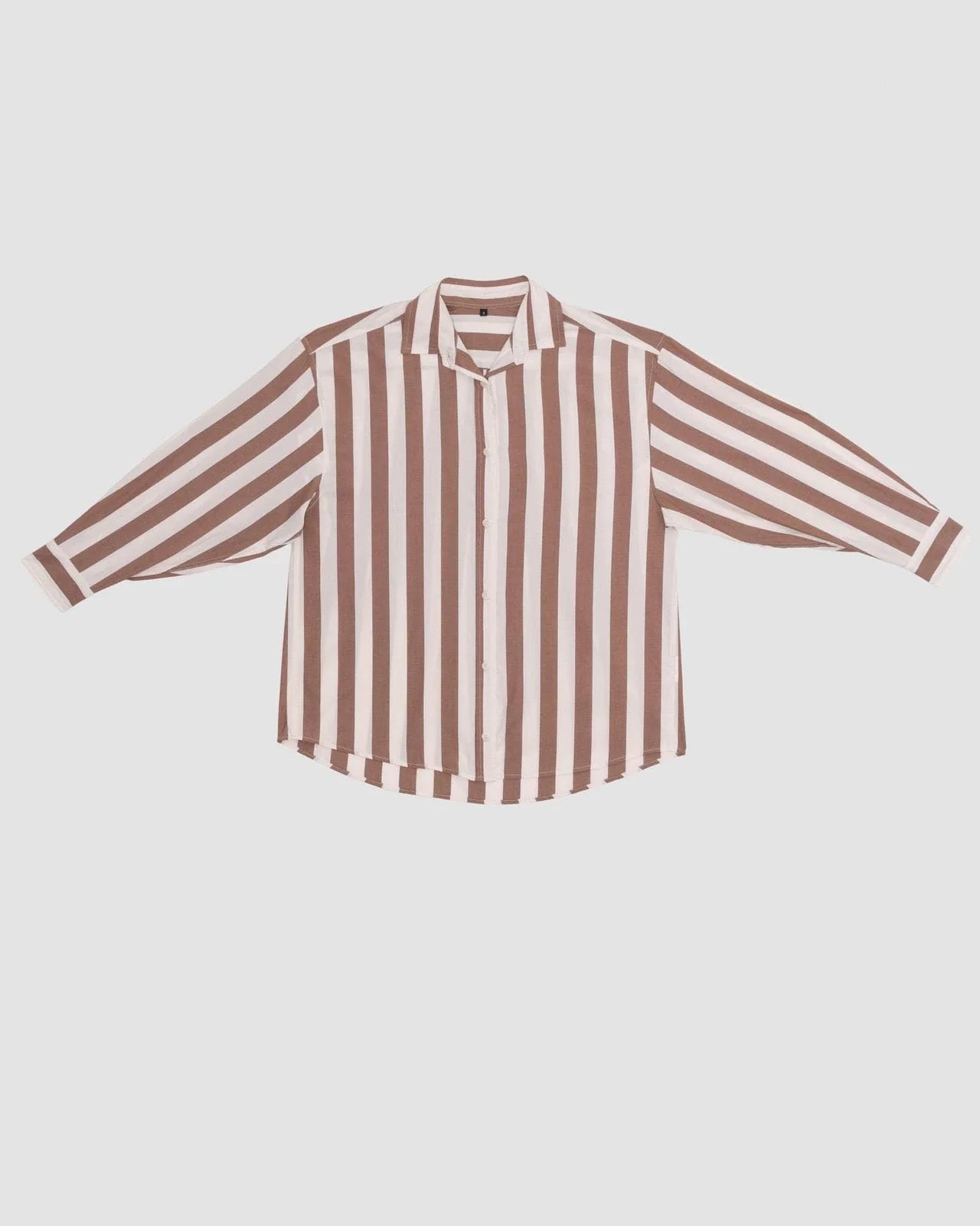 Baserange Loose Ole Shirt - Brown/White Stripe | Garmentory