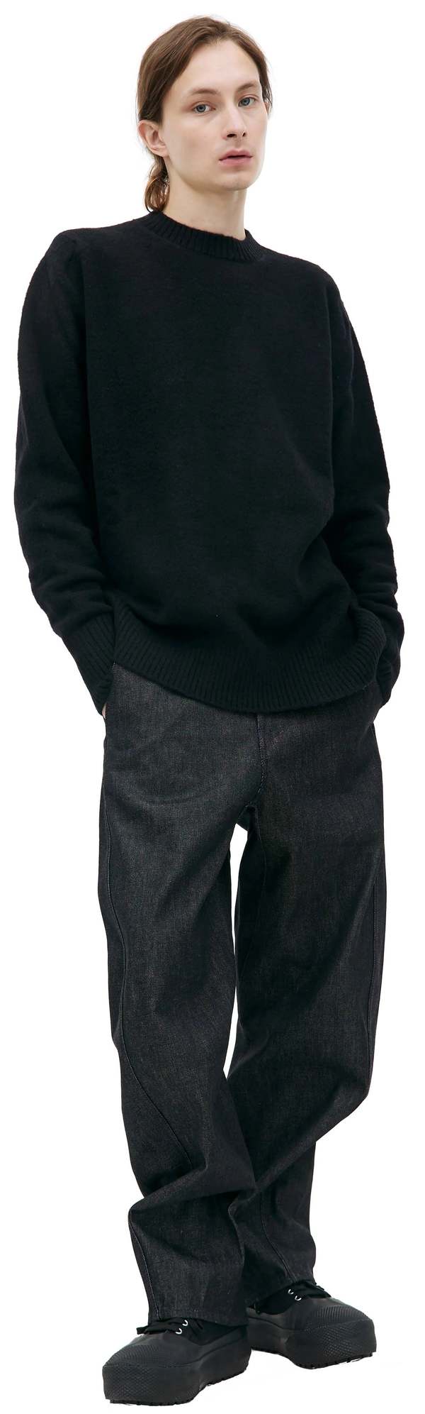 OAMC Whistler Wool Crewneck Sweater - Black | Garmentory