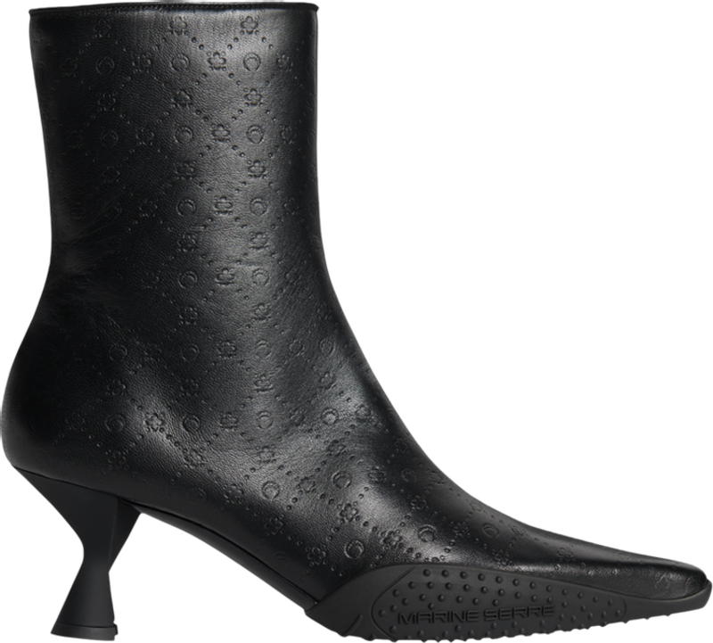 MARINE SERRE Leather Ankle Boots - Black | Garmentory