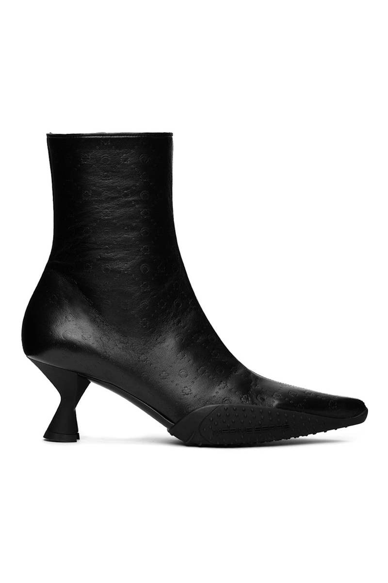 MARINE SERRE Leather Ankle Boots - Black | Garmentory