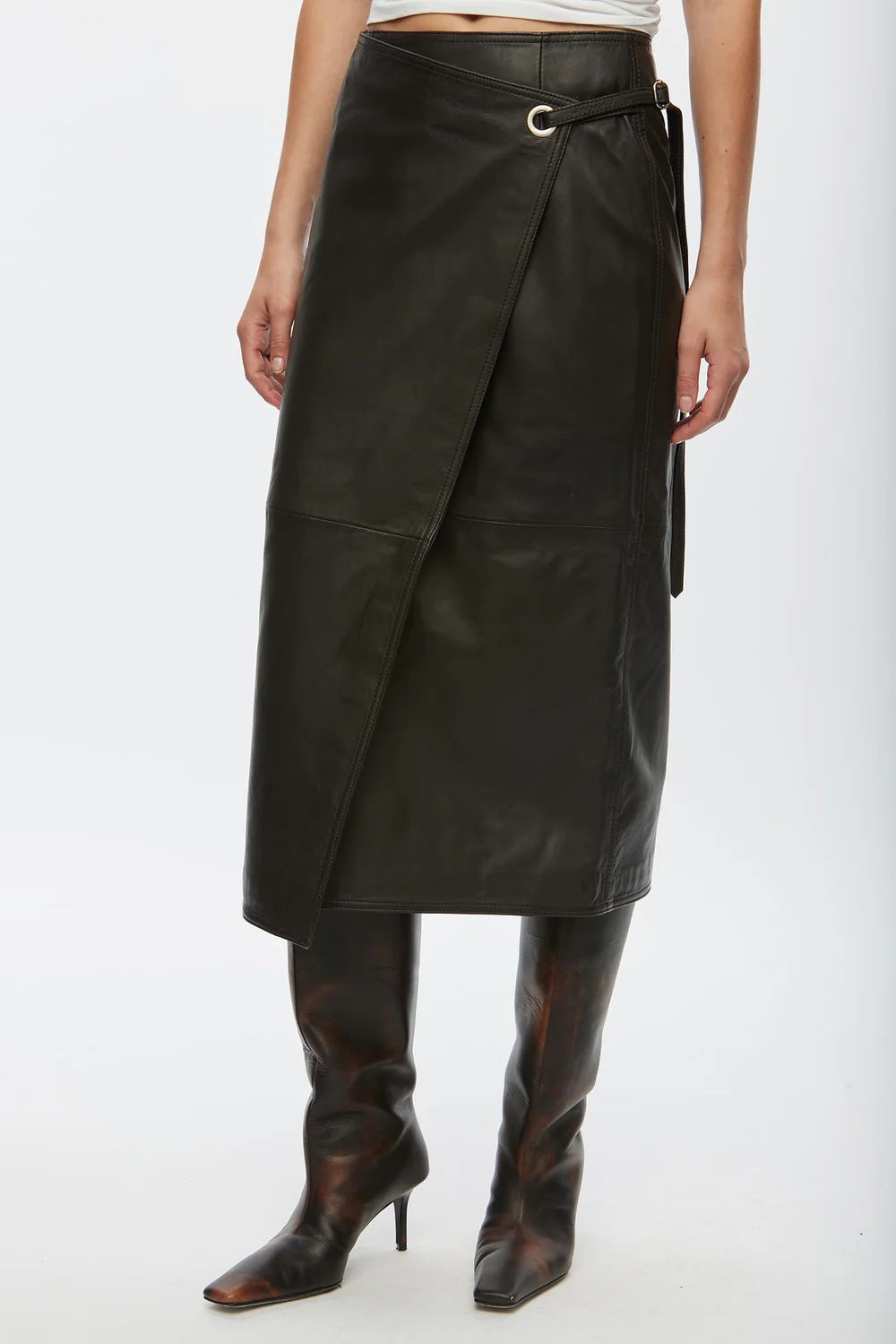 loft brown leather dress Rena Brown Faux Leather Dress | Women's Clothing main image 1