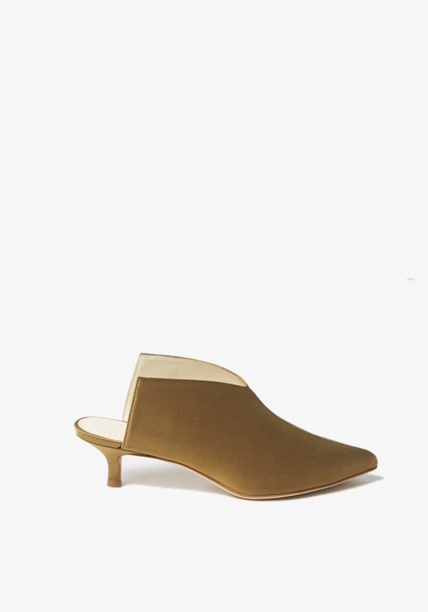 Tibi Jase Satin Mule - Dijon Tibi Jase Satin Mule - Dijon