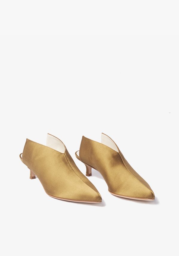 Tibi Jase Satin Mule - Dijon Tibi Jase Satin Mule - Dijon