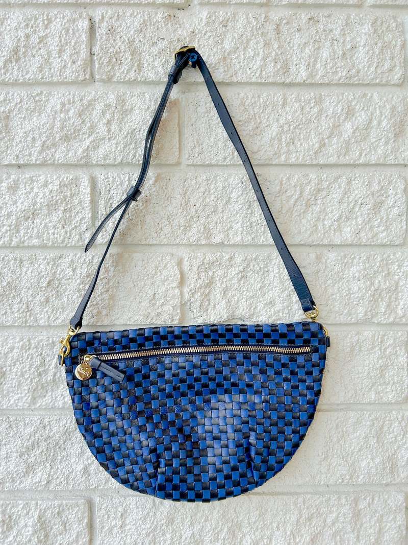 Clare Grande Fanny Dark Blue Woven Checker on Garmentory