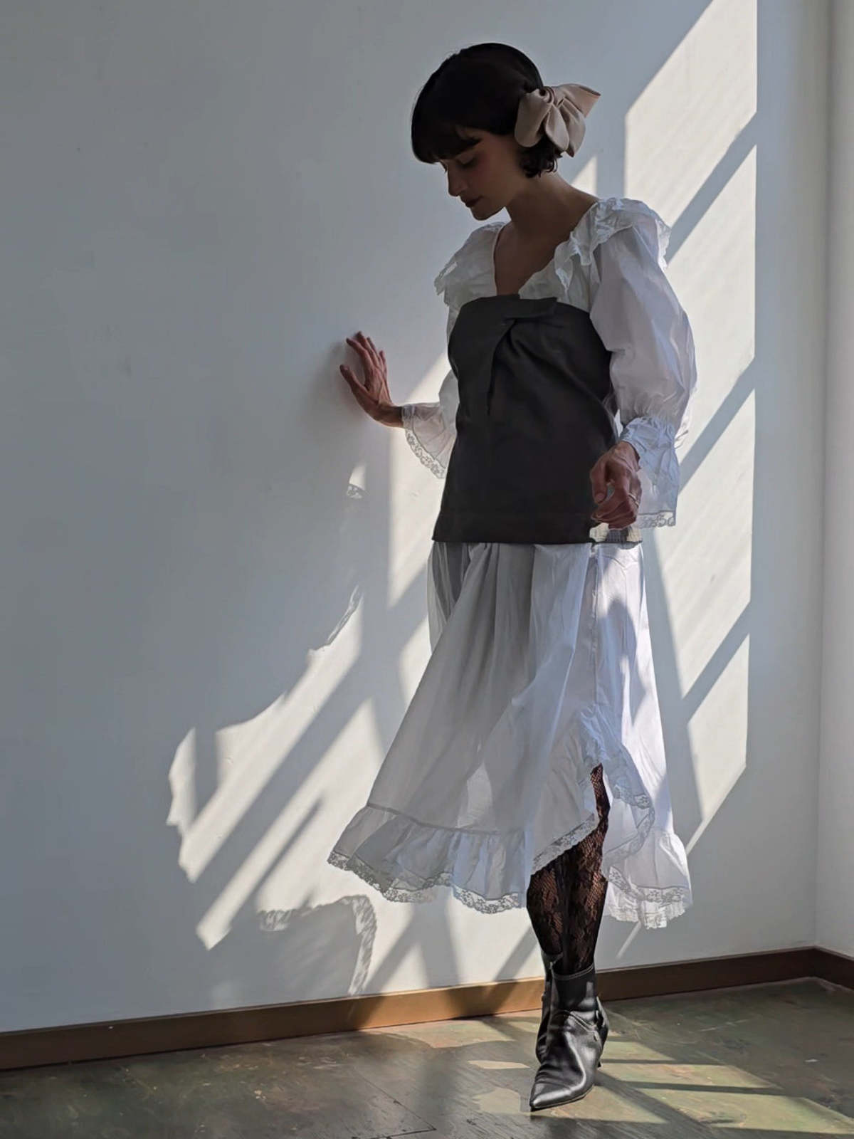 ☆美品☆ cop.copineコップコピーヌ　ポルトガル製　デザインカットソー ☆美品☆ cop.copineコップコピーヌ ポルトガル製 デザイン