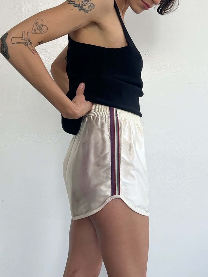 【THEAIRTOWN】 again satin track shorts Vintage Satin Track Shorts | Garmentory