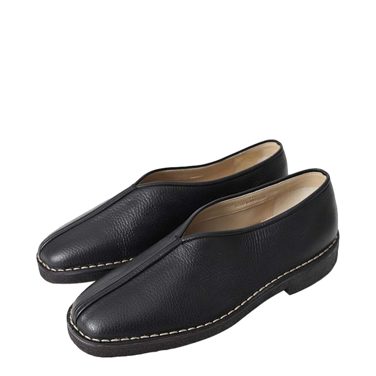 LEMAIRE piped crepe slippers blackルメール 0400021453811_DARKBROWN?wid=