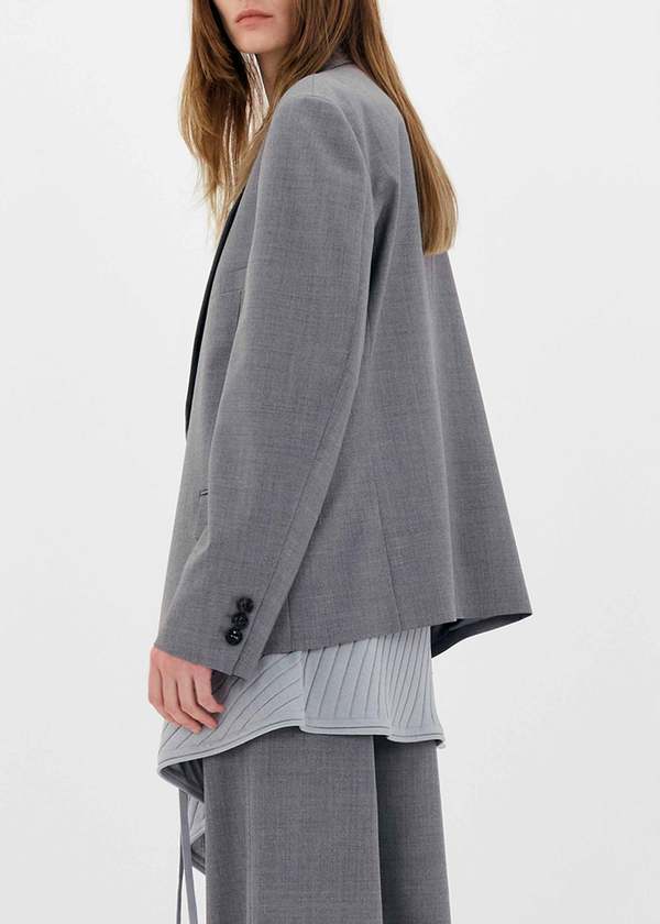 [LOW CLASSIC] / ☆ 24SS OVERSIZED 3-BUTTON WOOL BLAZER /GREY LOW CLASSIC SS24 Oversized Boxy Blazer - Grey | Garmentory