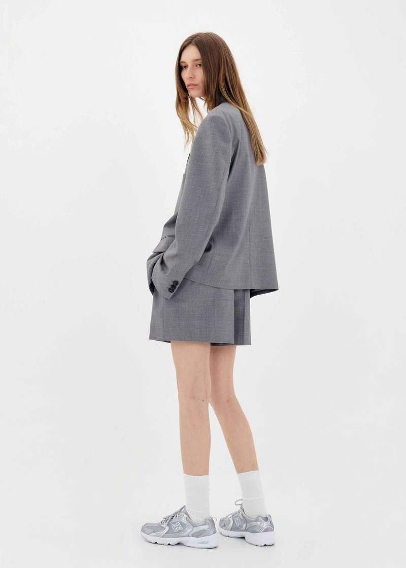 パンツ SWEATSCOLLECTIVE PLEATED SHORTS - GREY PLEATED SHORTS - GREY