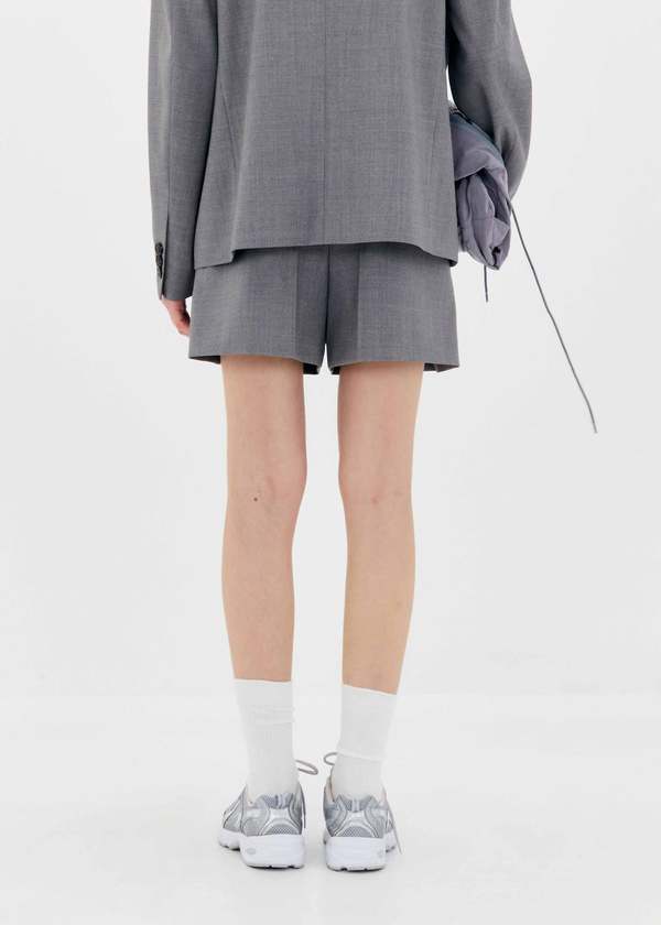 パンツ SWEATSCOLLECTIVE PLEATED SHORTS - GREY PLEATED SHORTS - GREY