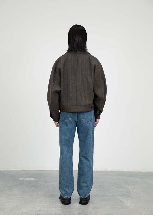 AMOMENTO Straight Fit Jeans - Mid Blue | Garmentory