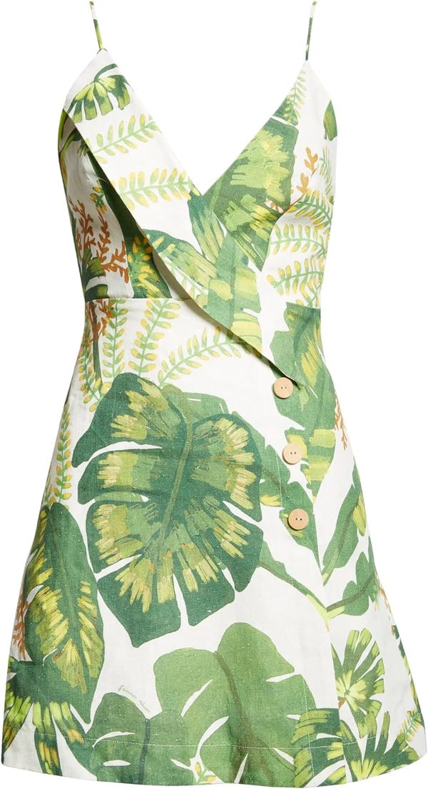 chinese dress ladies Tropical Forest Off-White Mini Dress at Amazon Women's Clothing store