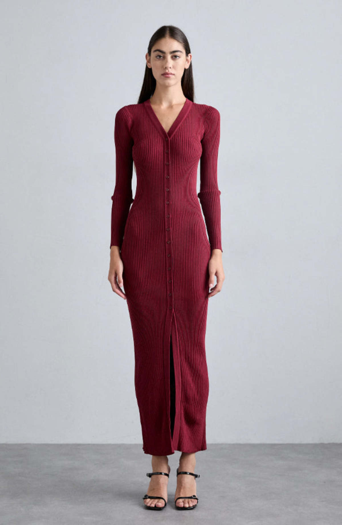 STAUD Women's Maxi Shoko Sweater Dress, Syrah | Garmentory