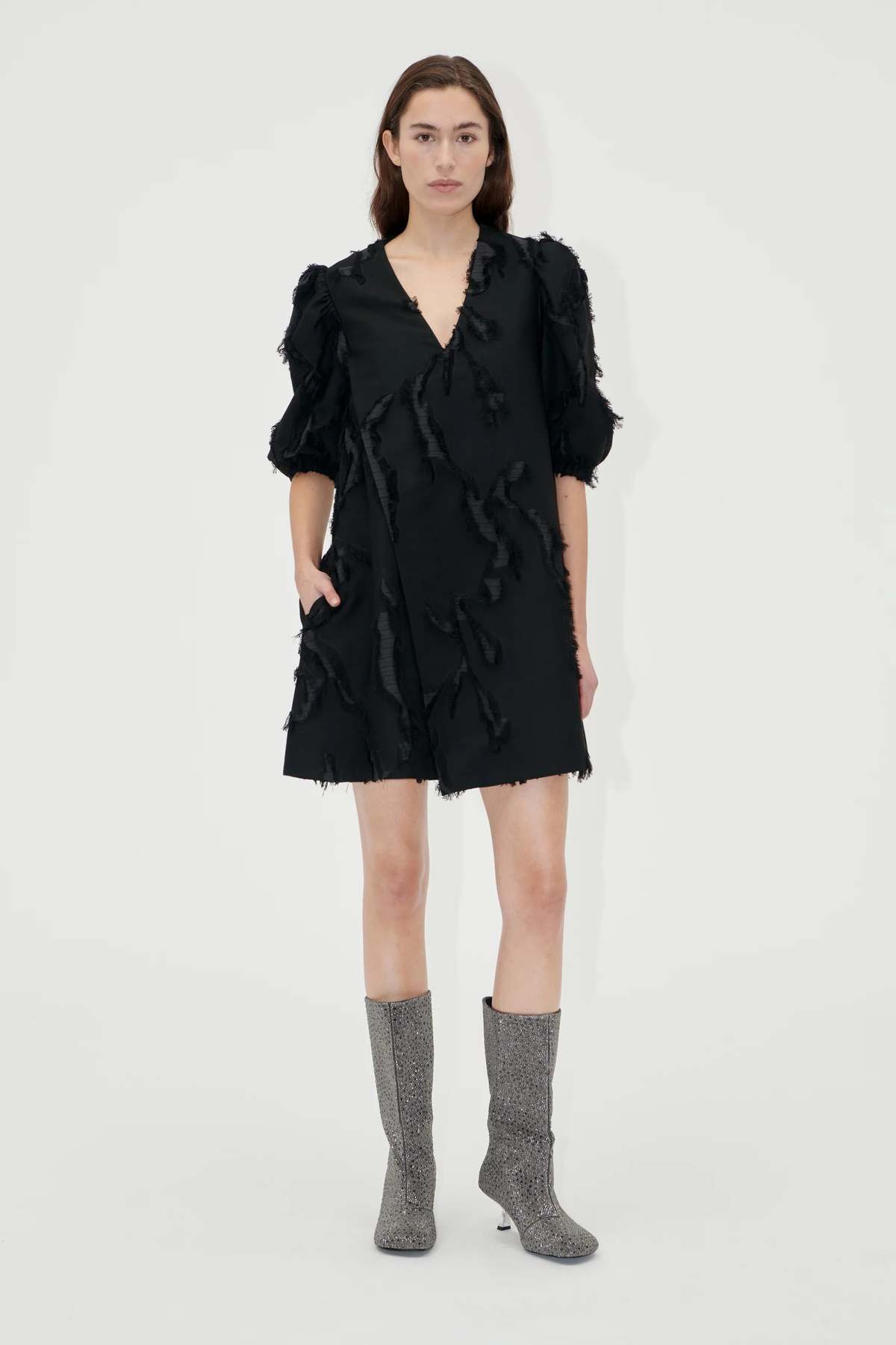 zara black velvet mini dress Horoscope Bubble Hem Mini Dress Black