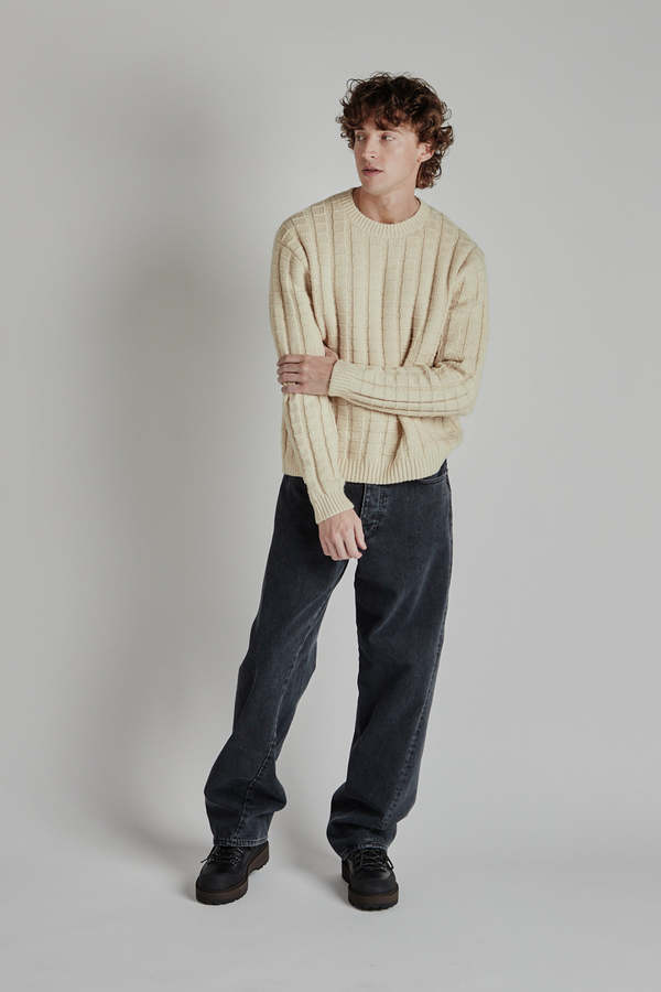 Sunflower Wide Twist Denim - Washed Black | Garmentory