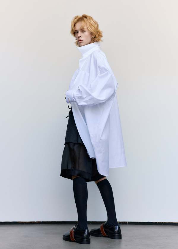 maison margiela oversized shirt dress Maison Margiela Bead Detailing Shirt Dress