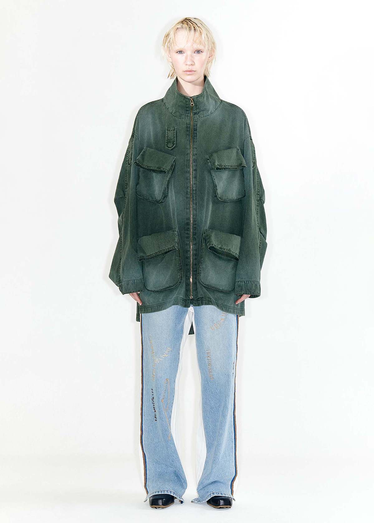 【OPEN YY】BLUE SHADED JEANS (BLUE) OPEN YY