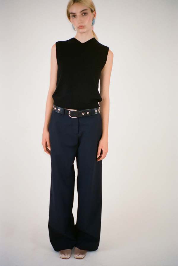 Sandy Liang Rivetto Belt - Black/Silver | Garmentory