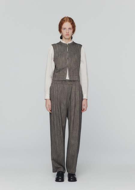 【AMOMENTO】24fw STRAIGHT FIT WOOL PANTS AMOMENTO Straight Fit Wool Pants - Khaki | Garmentory