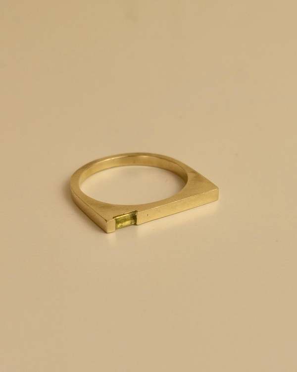 Dear Neighbor Irene with Peridot Stone Ring - Gold