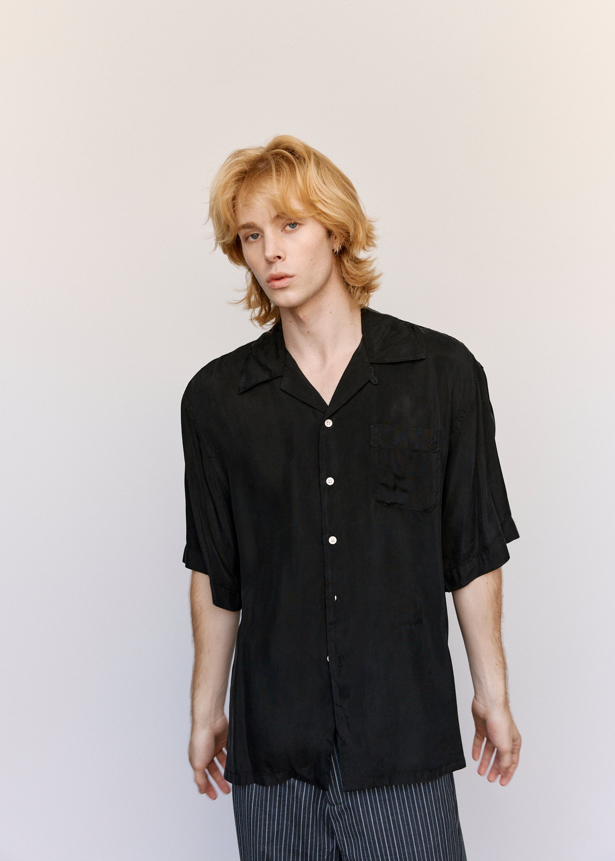 Marni Cupro Camp Collar Shirt - Black | Garmentory