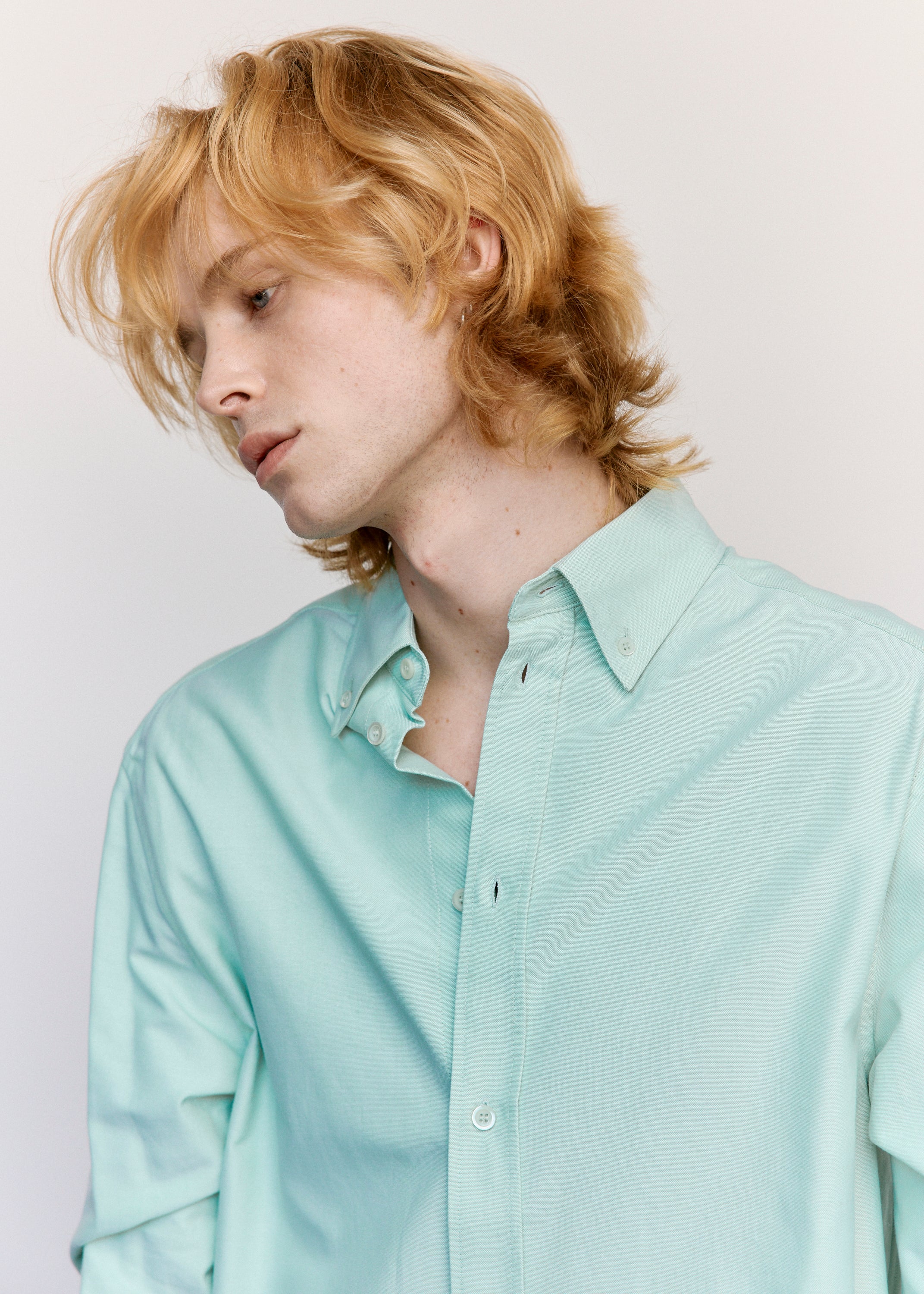 LOEWE Oxford Button Down Shirt - Light Green | Garmentory