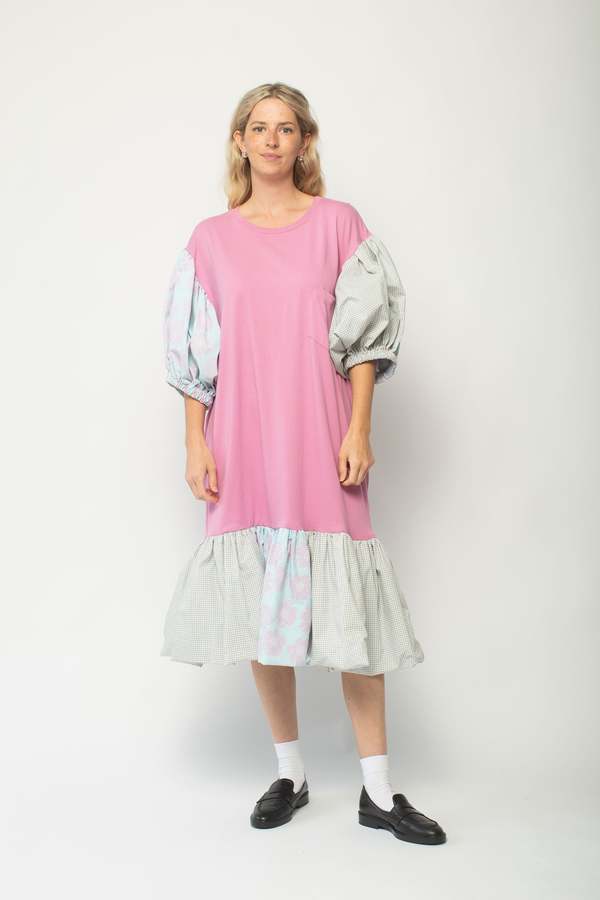 Vintage Re Worked Vintage Tee Dress - Pink/Blue | Garmentory Vintage Re Worked Vintage Tee Dress - Pink/Blue | Garmentory