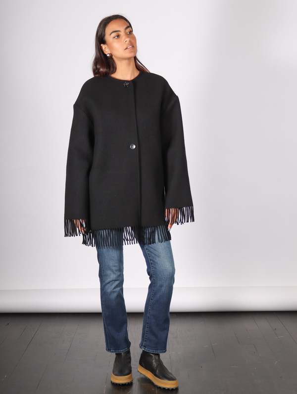 ジャケット・アウター agnes b. Wool & Cashmere PONCHO Agnes Wool Jacket in Black by Rodebjer | Garmentory