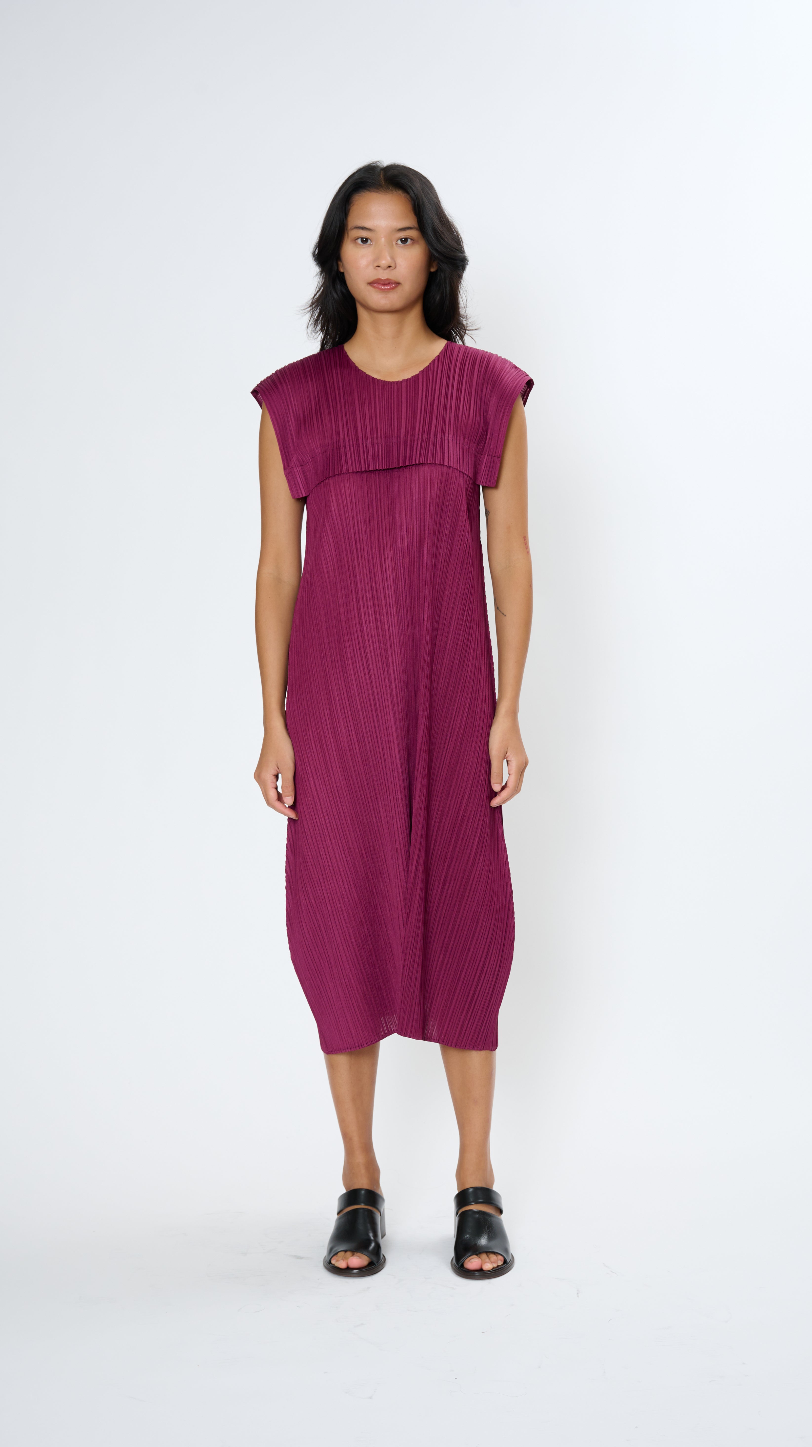 Pleats Please by Issey Miyake May Monthly Colors Dress - Raspberry
