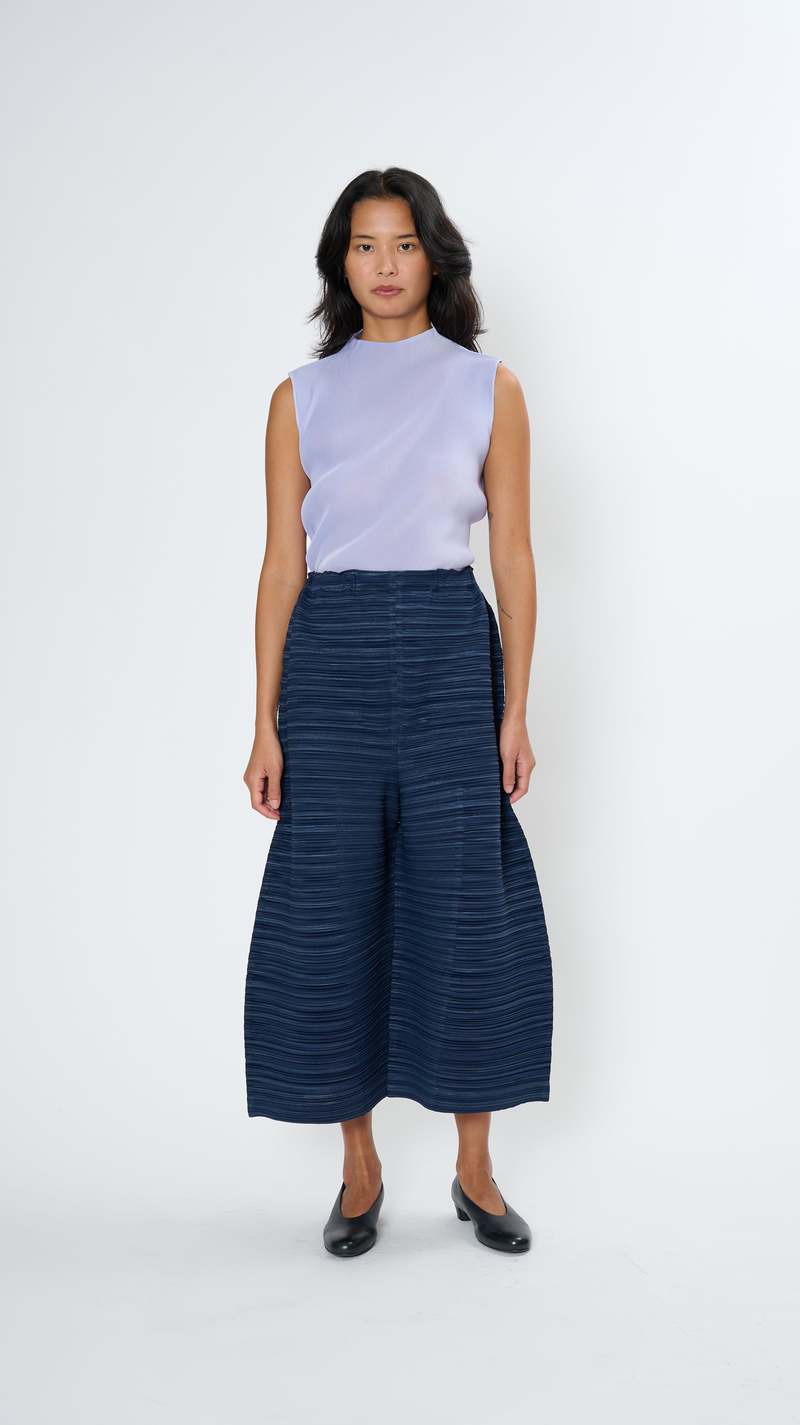 Pleats Please by Issey Miyake Sheer Bounce Pants - Dark Navy  