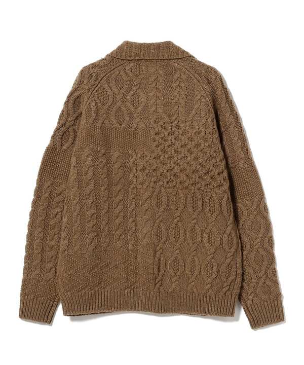 Beams Plus Alan Patchwork Cardigan - Brown | Garmentory