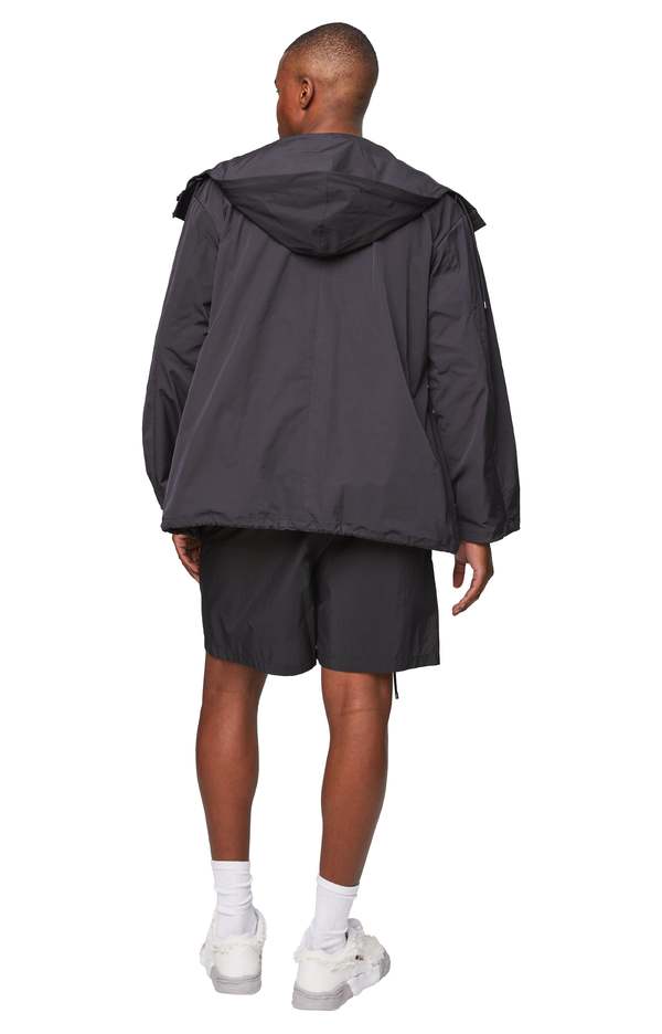 Auralee High Density Cotton Polyester Cloth Hooded Blouson - Black