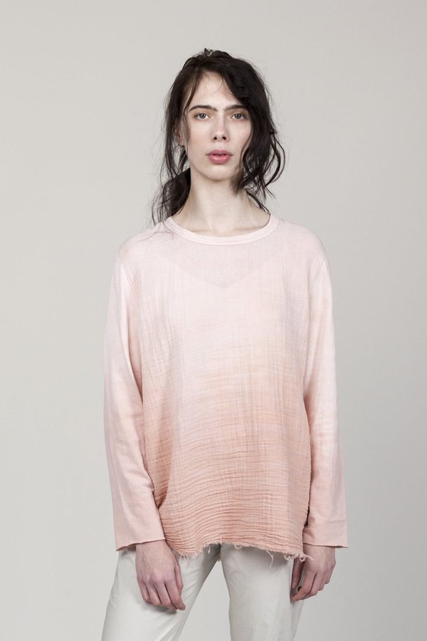 Raquel Allegra Gauze and Sueded Baby Jersey Sweatshirt - Rose Quartz Raquel Allegra Gauze and Sueded Baby Jersey Sweatshirt - Rose Quartz