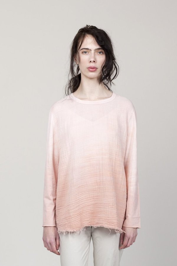 Raquel Allegra Gauze and Sueded Baby Jersey Sweatshirt - Rose Quartz Raquel Allegra Gauze and Sueded Baby Jersey Sweatshirt - Rose Quartz